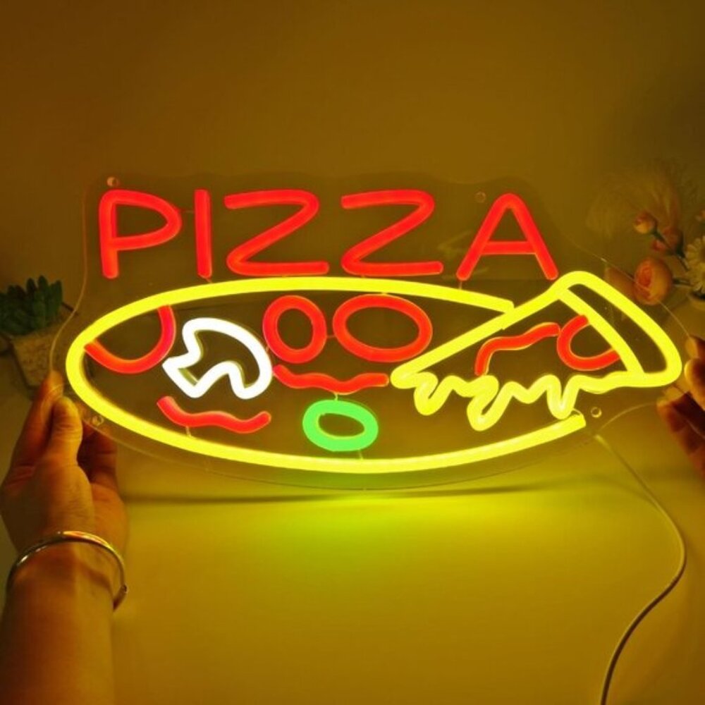 New Pizza Neon Sign, LED Light for Restaurant, Storefront, Wall & Party Decor